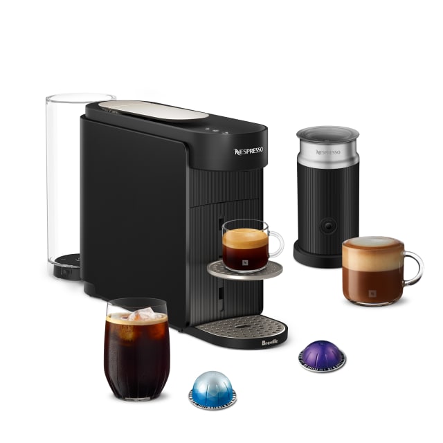 Nespresso Vertuo Up Coffee and Espresso Maker with Aeroccino, by Breville, Ink Black