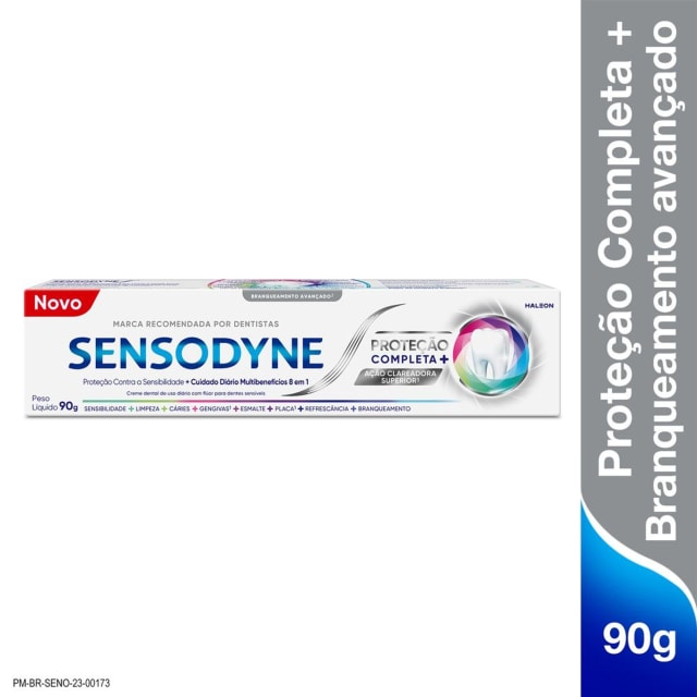 Sensodyne Proteção Completa 90g – Para dentes sensíveis, branqueamento, cáries e gengivas saudáveis