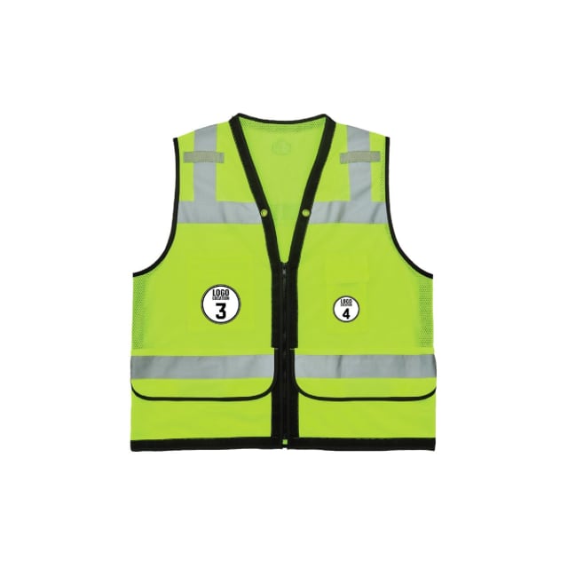Glowear 8253HDZ Heavy-Duty Mesh Surveyors Vest - Type R, Class 2, Zipper