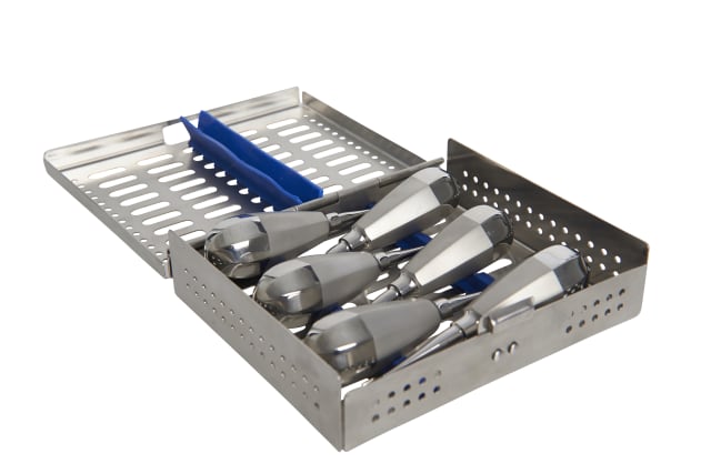 Winged Elevator Set in Stainless Steel Case