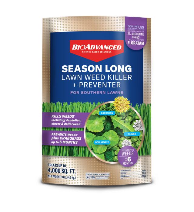 820060G, BioAdvanced Season Long Lawn Weed Killer + Preventer for Southern Lawns 10 LB Granules, 4,000 SQ FT