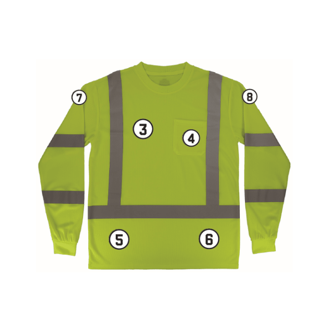 GloWear 8368 Essential Hi-Vis Long Sleeve T-Shirt - Type R, Class 3