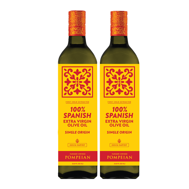 Pompeian 100% Spanish Extra Virgin Olive Oil 2x1L Glass