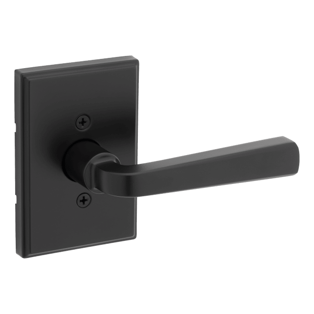 Trafford Rectangle Rose Dummy Door Lever in Matte Black