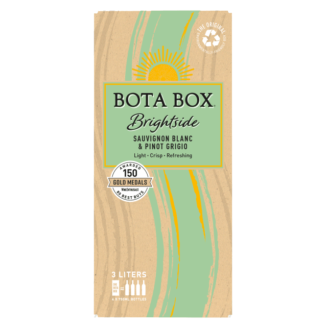 Bota Box Brightside Sauvignon Blanc & Pinot Grigio White Wine, 3L (Equals 4 x 750mL Glass Bottles), 11.5% ABV