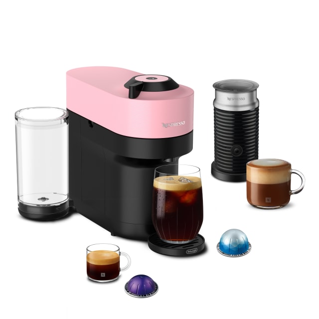 Nespresso Vertuo Pop+ Coffee and Espresso Maker with Milk Frother by De’Longhi, Candy Pink