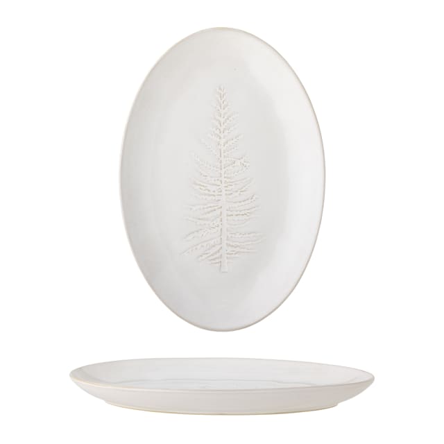 82061074 - Winter Serving Plate, White, Stoneware STOCK: 20