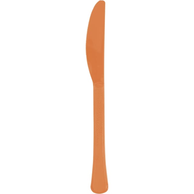 35654 Pumpkin Orange Solid Premium Plastic Knives, 20ct