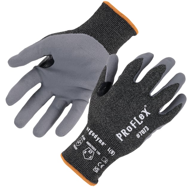 7073 1-pair 2XL Gray ANSI/ISEA 105-2016 A7 CR Gloves - Nitrile - 21g