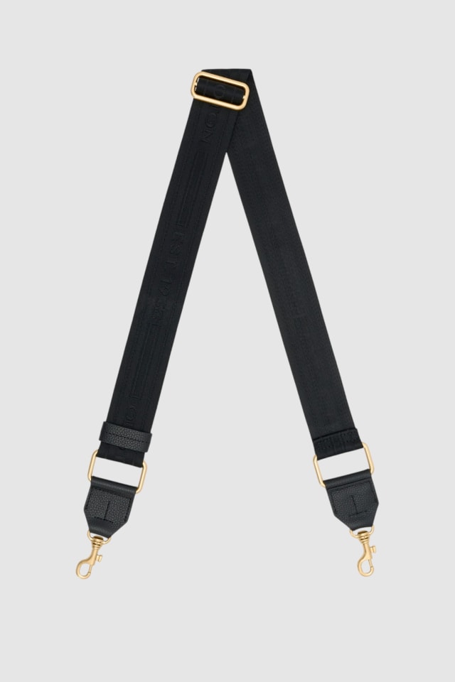 Heather Long Light Gold Webbing Strap Black/Black