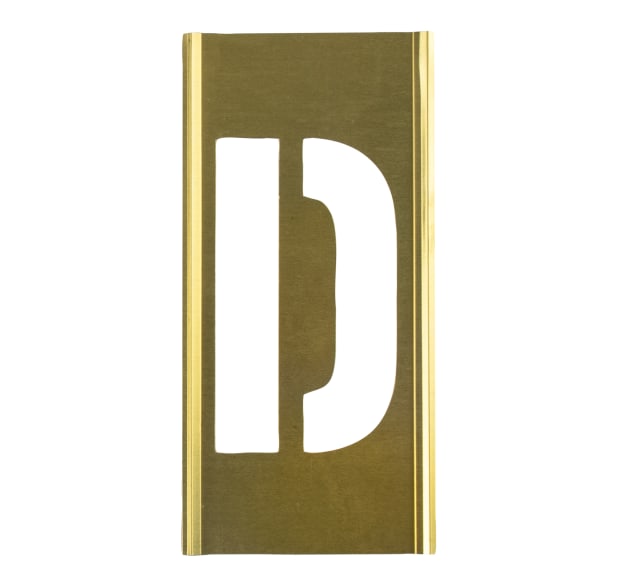 Stencil Sort-1" Brass Gothic D