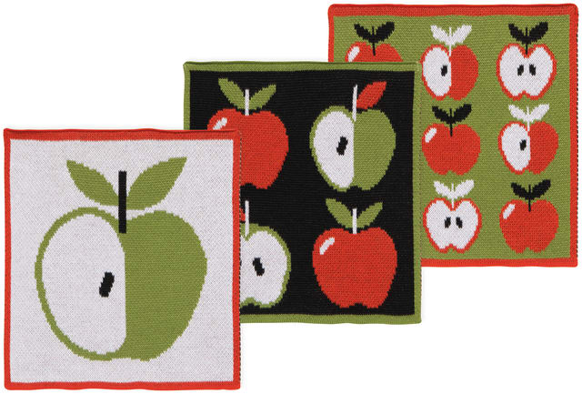 Apple a Day Knit Dishcloth Set of 3