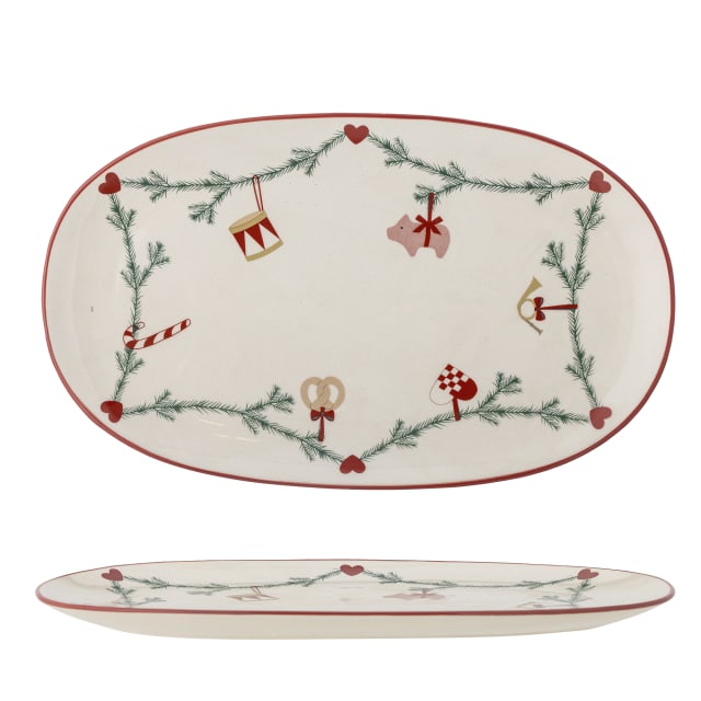 82062321 - Yule Serving Plate, White, Stoneware STOCK: 186