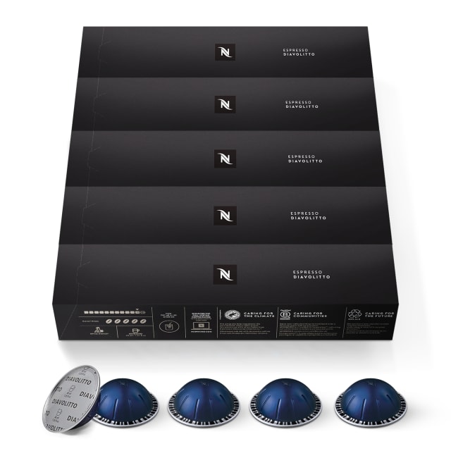 Nespresso Caspsules Vertuo, Diavolitto,  50 Count Coffee Pods