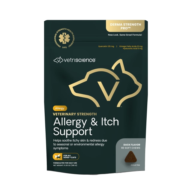 VS VET STRENGTH Allergy &amp; Itch Support Chews, Dogs, Duck, 90ct