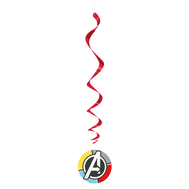 46329  Avengers 26" Hanging Swirl Decorations, 3ct