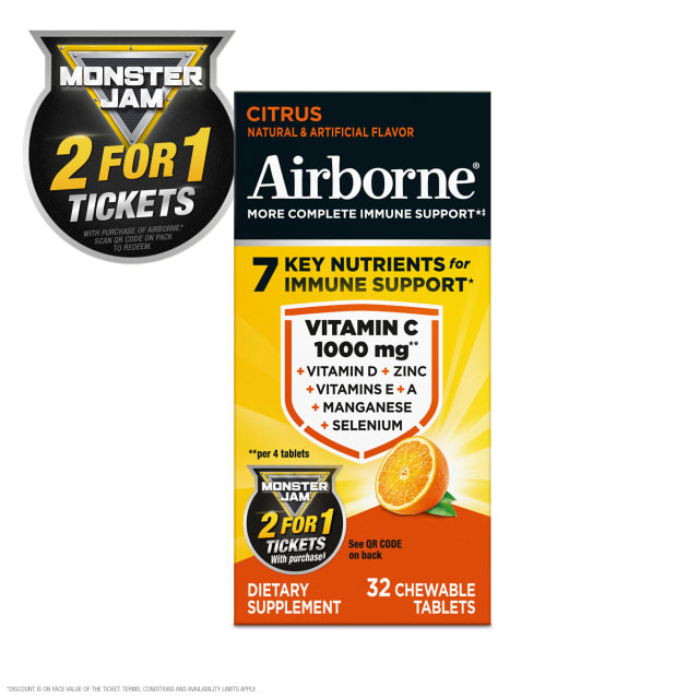 AIRBORNE® Chewable Tablets - Citrus 36/32 ct.