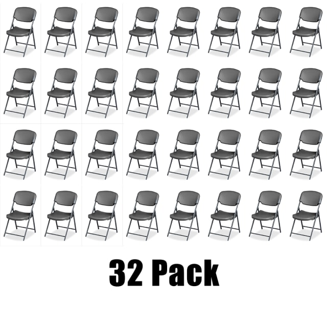 Rough n Ready® Commercial 32 Pack Folding Chair, Charcoal