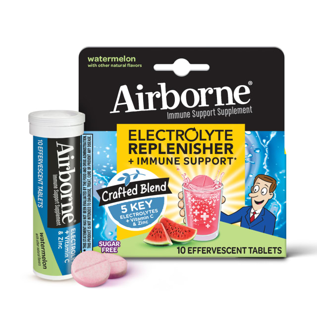 AIRBORNE® Effervescent Tablets - Electrolyte Replenisher - Watermelon  72/10 ct.
