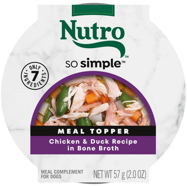 NUTRO So Simple Meal Complement Adult Wet Dog Food Chicken & Duck Recipe in Bone Broth, 2 oz. Tubs, Pack of 10