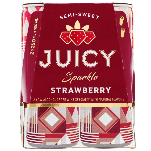 Juicy Sparkle Strawberry Sparkling White Wine 2Pk/250 ml