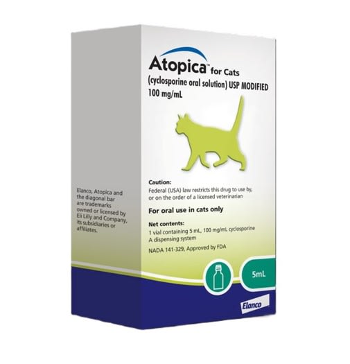 Atopica Cat Atopica for Cats | Allergic Dermatitis Treatment | Cat Itch Relief | Oral Solution | 5 ml