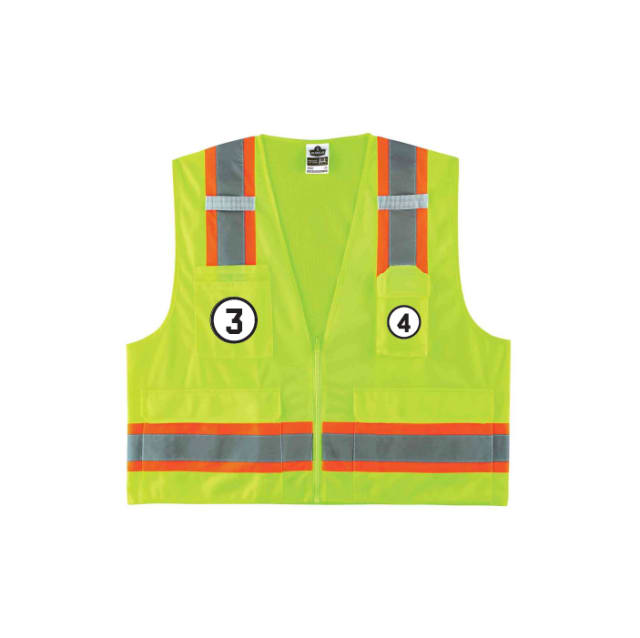 GloWear 8248Z Two-Tone Surveyor Vest - Type R, Class 2, Zipper