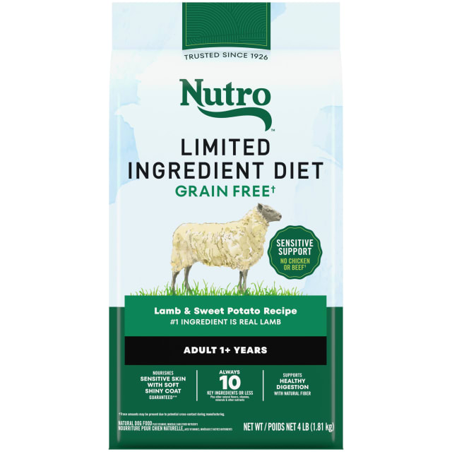 Nutro Limited Ingredient Diet Adult Dry Dog Food, Lamb & Sweet Potato Recipe, 4 lbs.