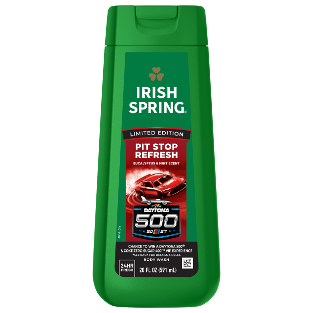 Irish Spring Limited Edition Daytona 500 Pit Stop Refresh Body Wash for Men, Eucalyptus & Mint, 20 fl oz