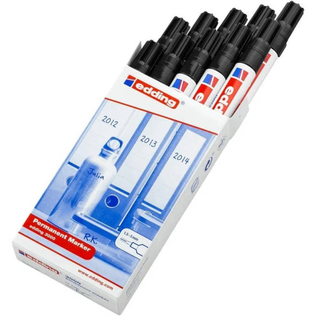 edding 3000 permanent marker black 10pcs folding box