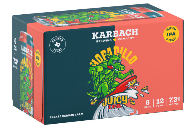 Karbach Brewing Company Hopadillo Juicy IPA Craft Beer, 6 Pack Beer, 12 FL OZ Cans 7.3% ABV