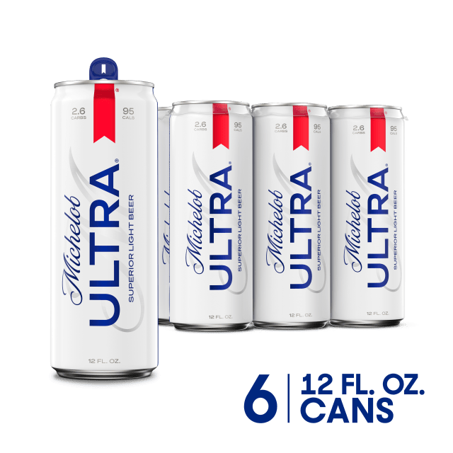 Michelob ULTRA Superior Light American Lager Beer 6 Pack 12 fl oz Cans