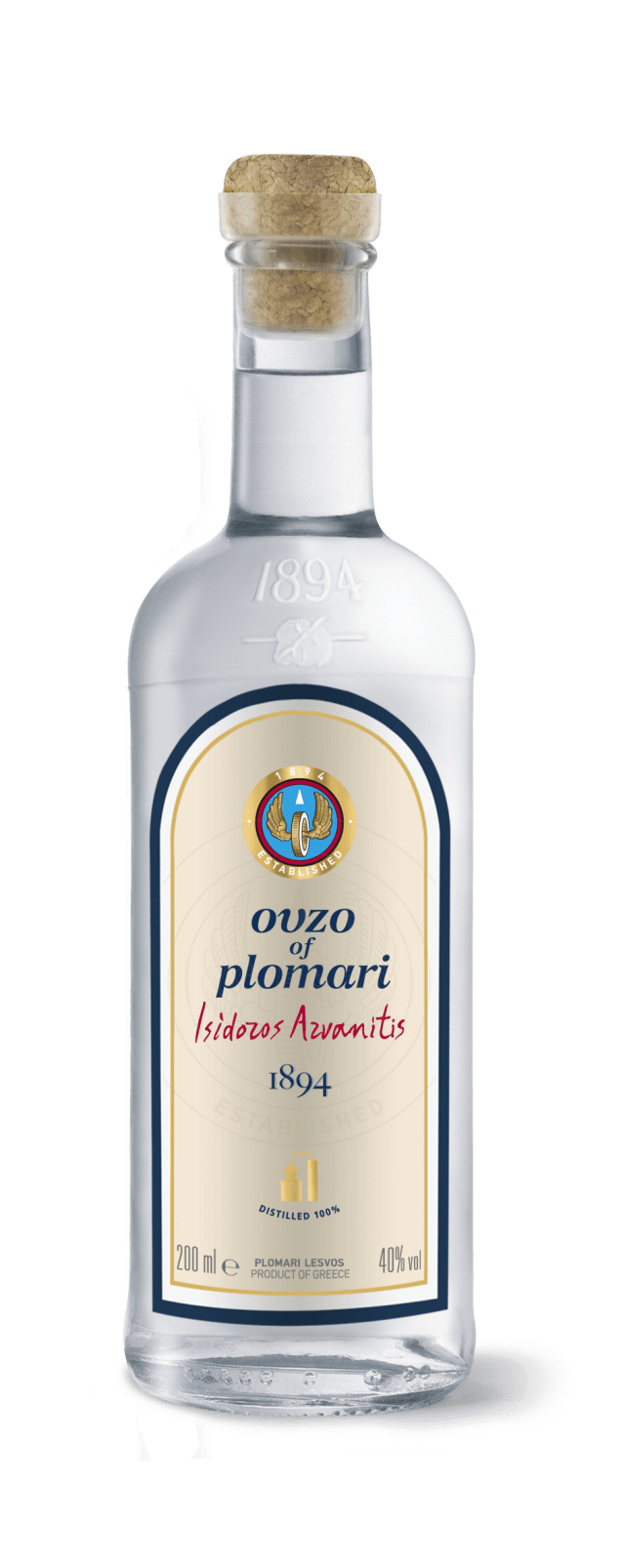 Isidoros Arvanitis Plomari Ouzo 200ml 48pk 80 PRF GLS