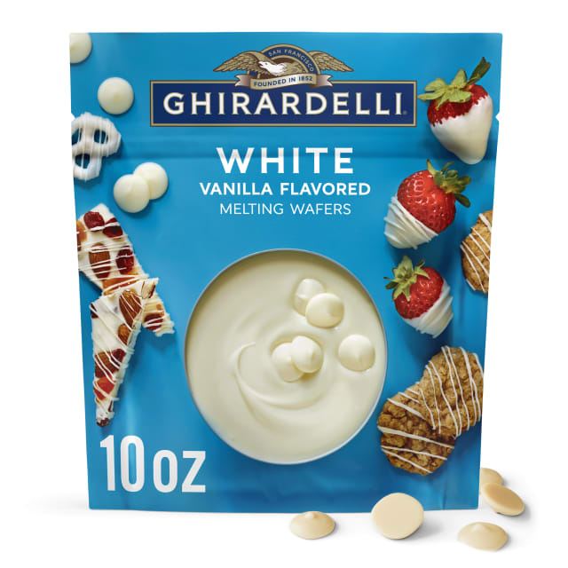 GHIRARDELLI White Vanilla Flavored Melting Wafers, 10 oz Bag