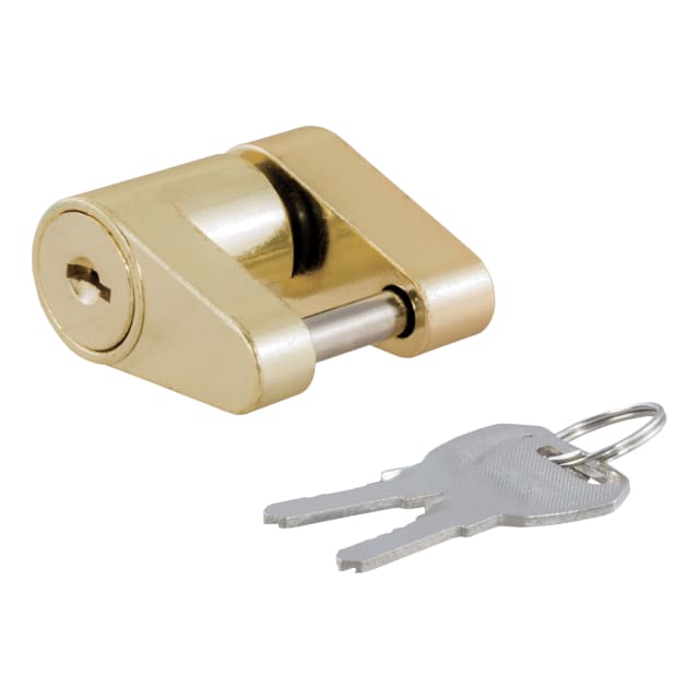 CURT Coupler Lock (1/4" Pin, 3/4" Latch Span, Padlock, Brass-Plated) #23022
