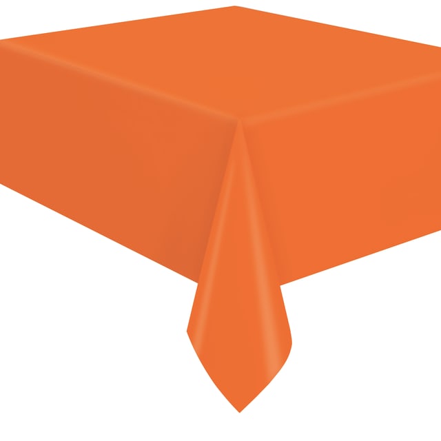 35637 Pumpkin Orange Solid Flannel-Backed Vinyl Table Cover, 54" x 108"