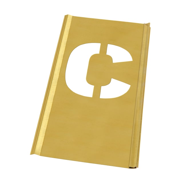 Stencil Sort-3" Brass Gothic C