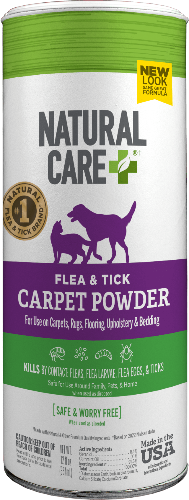 Natural Care Flea and Tick Carpet Powder, 8.1 Ounce Canister