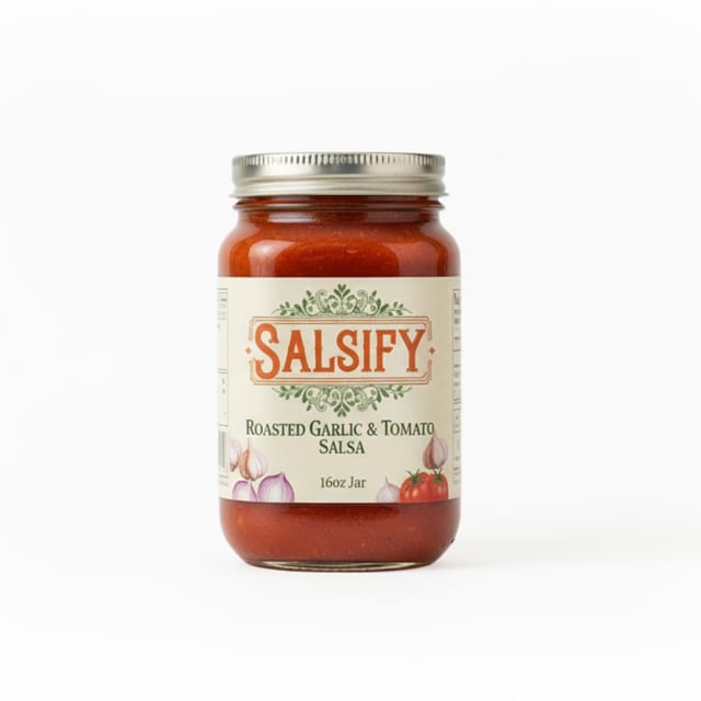 Salsify Roasted Garlic & Tomato Salsa, 16oz Jar