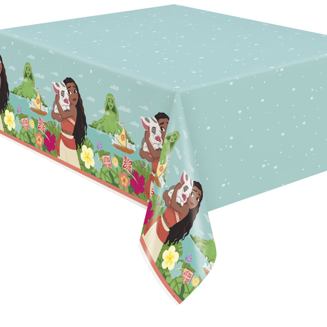 46217  Disney Moana Rectangular Plastic Table Cover, 54" x 84" - Short Fold