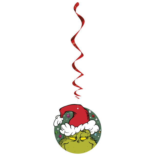 38660  Grinch 26" Hanging Swirl Decorations, 3ct
