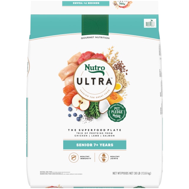 Nutro Ultra Senior Dry Dog Food with a Trio of Proteins from Chicken, Lamb and Salmon, 30 lb Bag