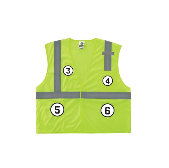 GloWear 8210HL Mesh Hi-Vis Safety Vest - Type R, Class 2, Hook & Loop, 2 Pockets