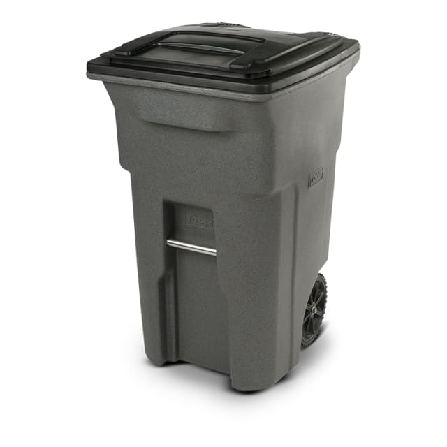 64 Gal. Trash Can with Sunburst Wheels and Lid