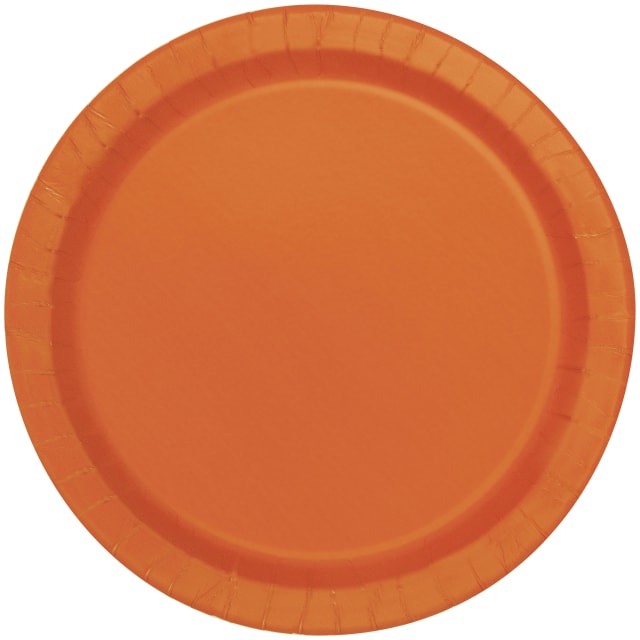 3225 Pumpkin Orange Solid Round 9" Dinner Plates, 8ct