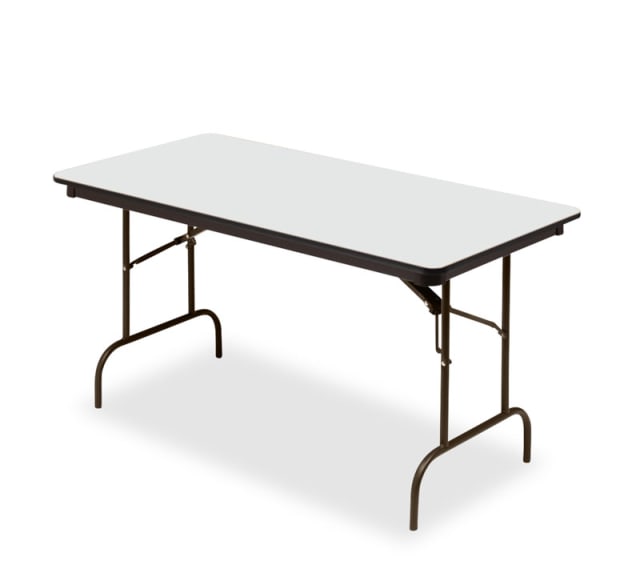 OfficeWorks™ Commercial Wood Laminate Folding Table, Gray, 30" x 60"