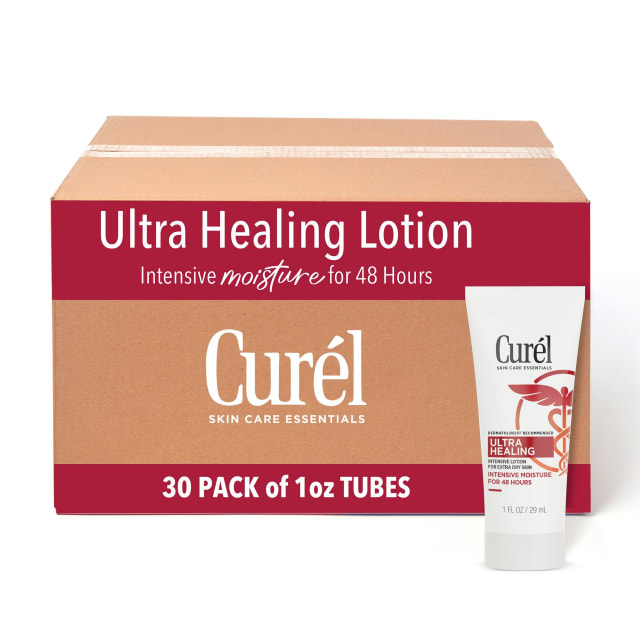 Curel Ultra Healing Body Lotion, Moisturizer, Fragrance-Free, 1 fl oz, 30pk