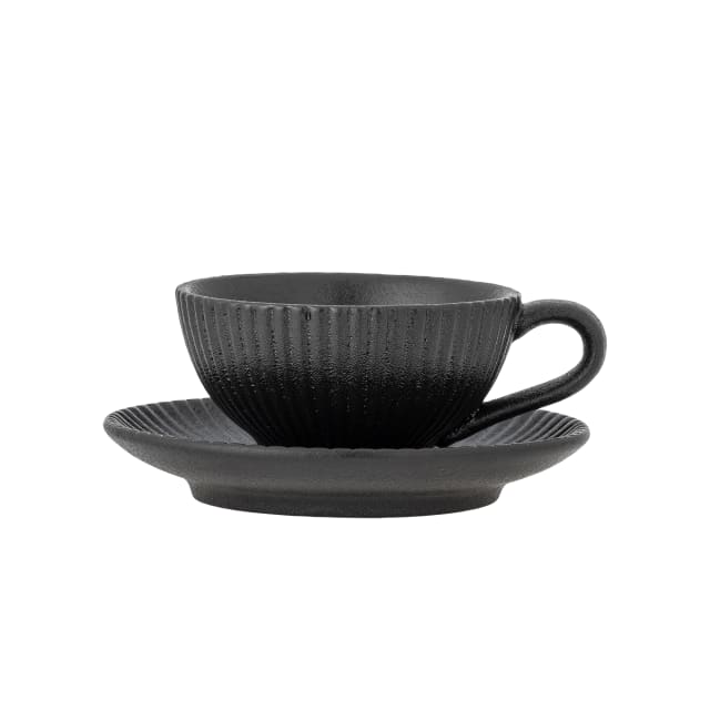 82072857 - Neri Cappuccino Cup w/Saucer, Black, Stoneware STOCK: 300