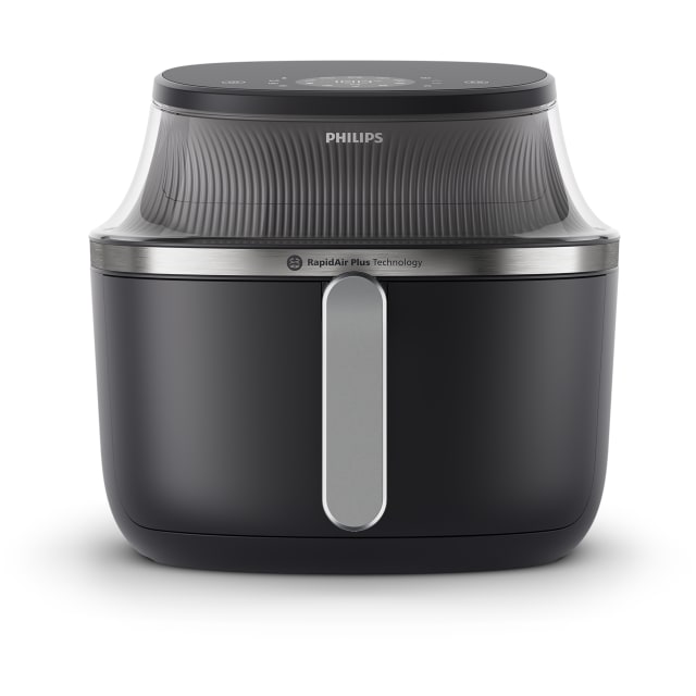 Philips 3000 Series Airfryer with Window, 6.5 Qt (6.2L) Capacity, Black, Silver Handle