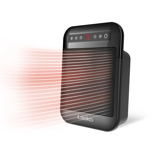 Lasko MyHeat Max 9" 1500-Watt Digital Ceramic Space Heater with Auto Shut-Off, Black